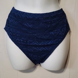 Navy Blue 2X Bikini Bottoms Catalina Swim Beach Plus‎ A105